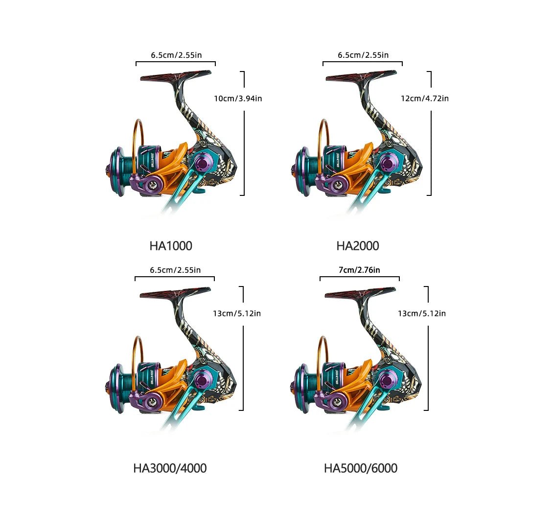 BILLINGS HA Spinning Reel, 22LB Max Drag,5.2:1 Gear Ratio,Metal Spool,CNC Rocker,Spinning Fishing Reel For Fresh Salt Water - IronWear Co.