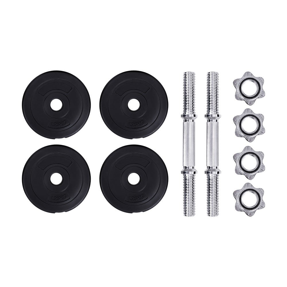 Everfit 10kg Dumbbell Set Weight Plates Dumbbells Lifting Bench - IronWear Co.