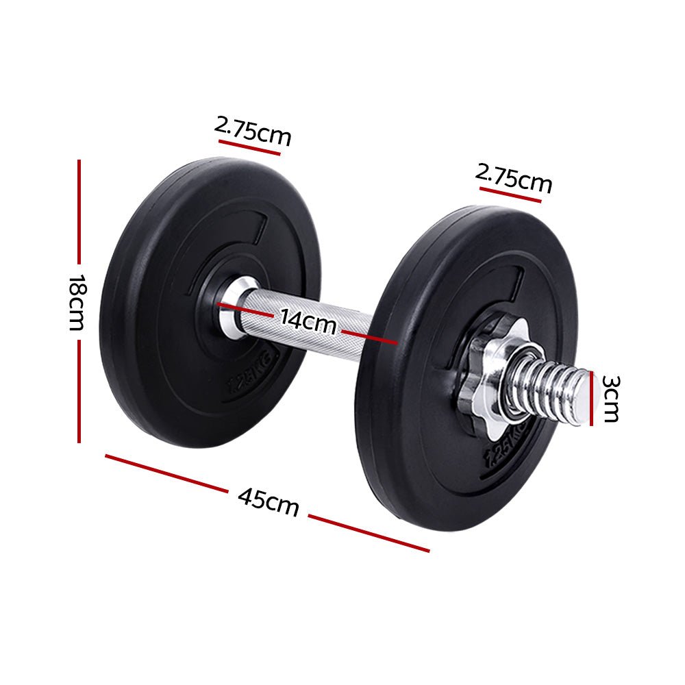 Everfit 10kg Dumbbell Set Weight Plates Dumbbells Lifting Bench - IronWear Co.