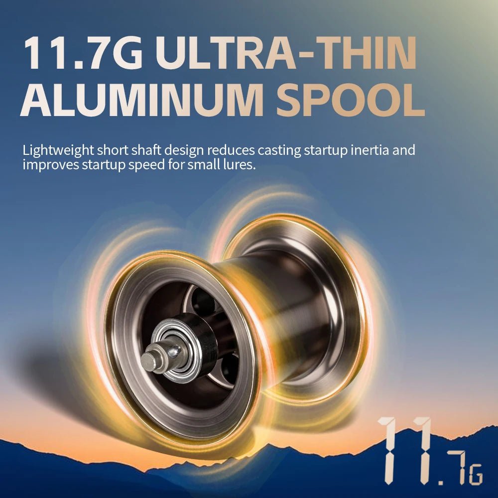 FISHINFANS C1Dc Baitcasting Fishing Reel Long Cast Max Drag 5kg Carbon Washers Brass Gears 7.0:1 5+1B DC Fishing Reel - IronWear Co.