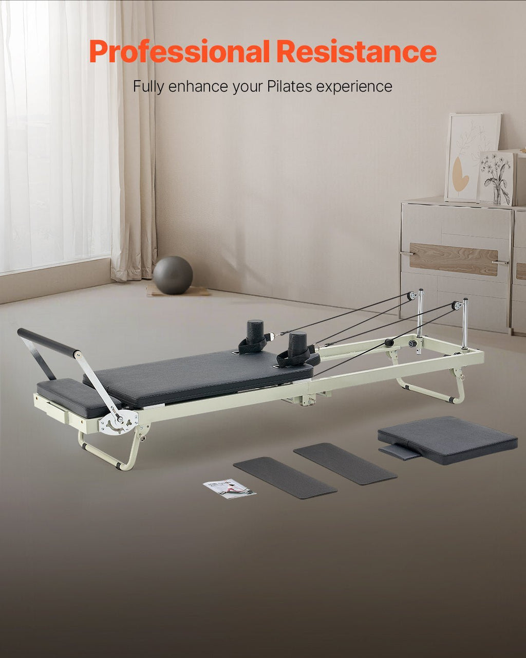 Foldable Pilates Reformer, Pilates Workout Machine for Home Gym Studio - IronWear Co.