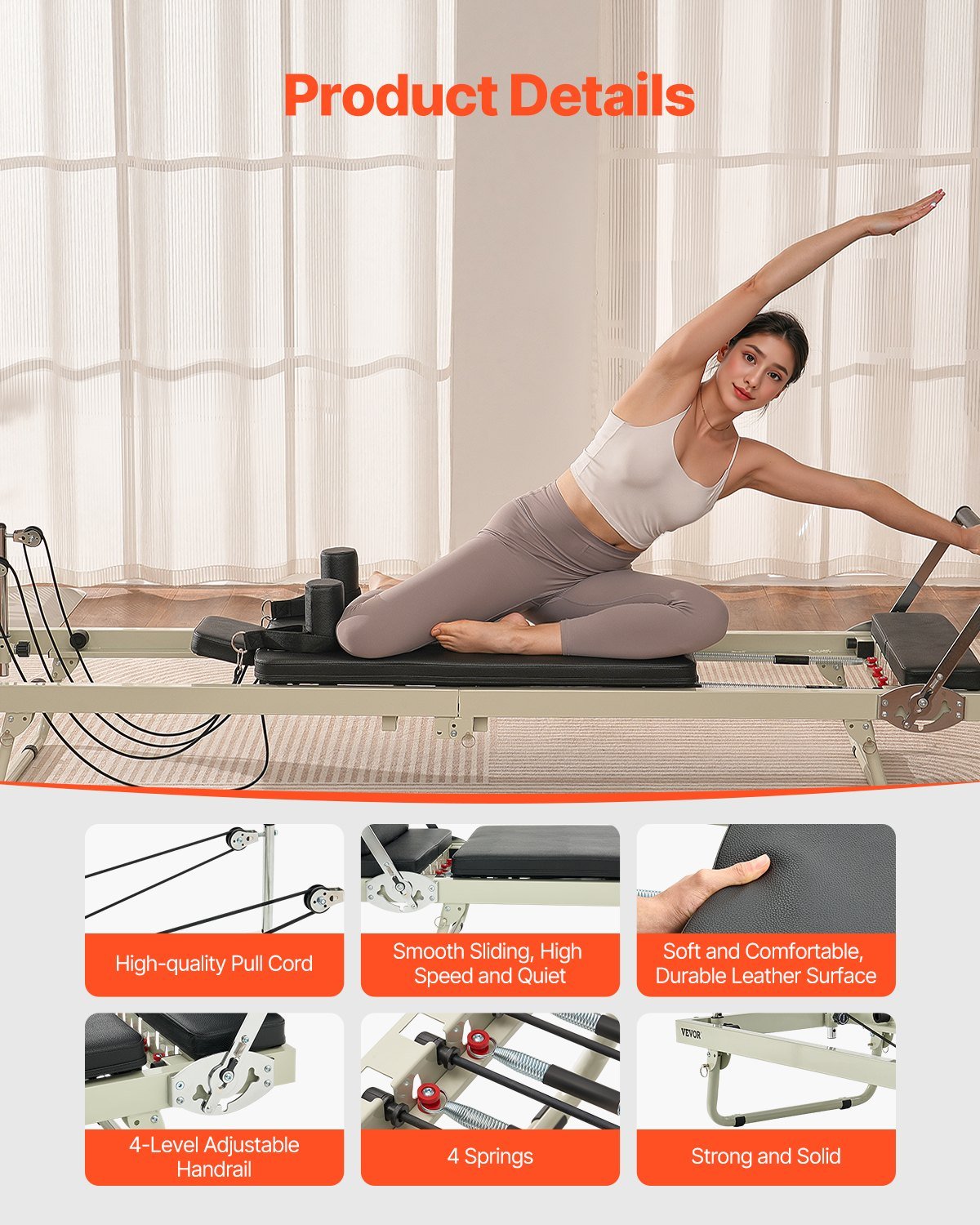 Foldable Pilates Reformer, Pilates Workout Machine for Home Gym Studio - IronWear Co.