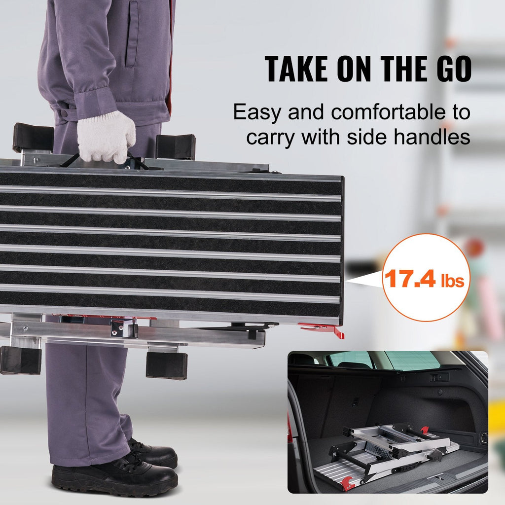 Folding Work Platform, 299.4 kg Load Capacity, Aluminum Drywall Stool - IronWear Co.