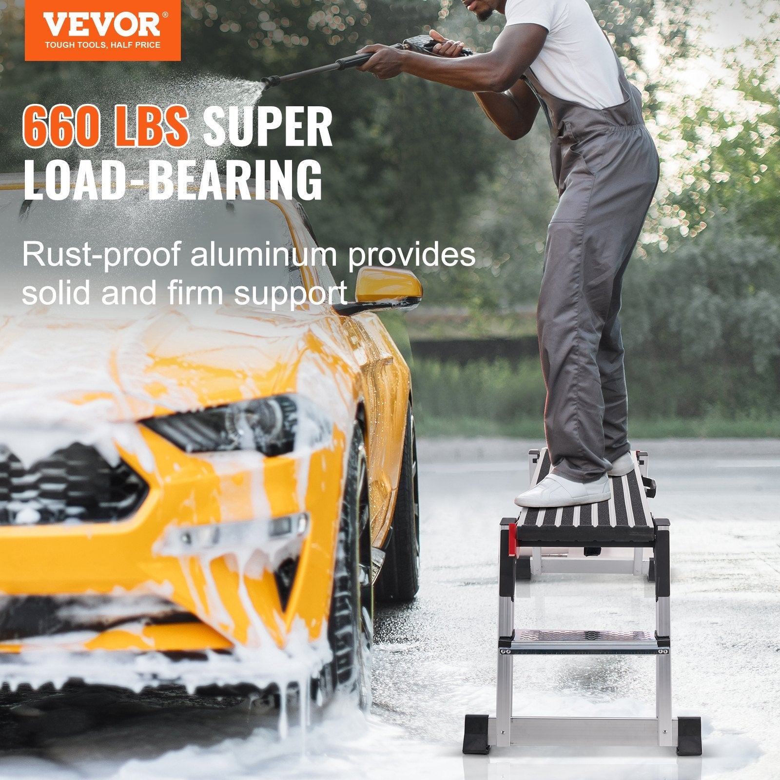 Folding Work Platform, 299.4 kg Load Capacity, Aluminum Drywall Stool - IronWear Co.