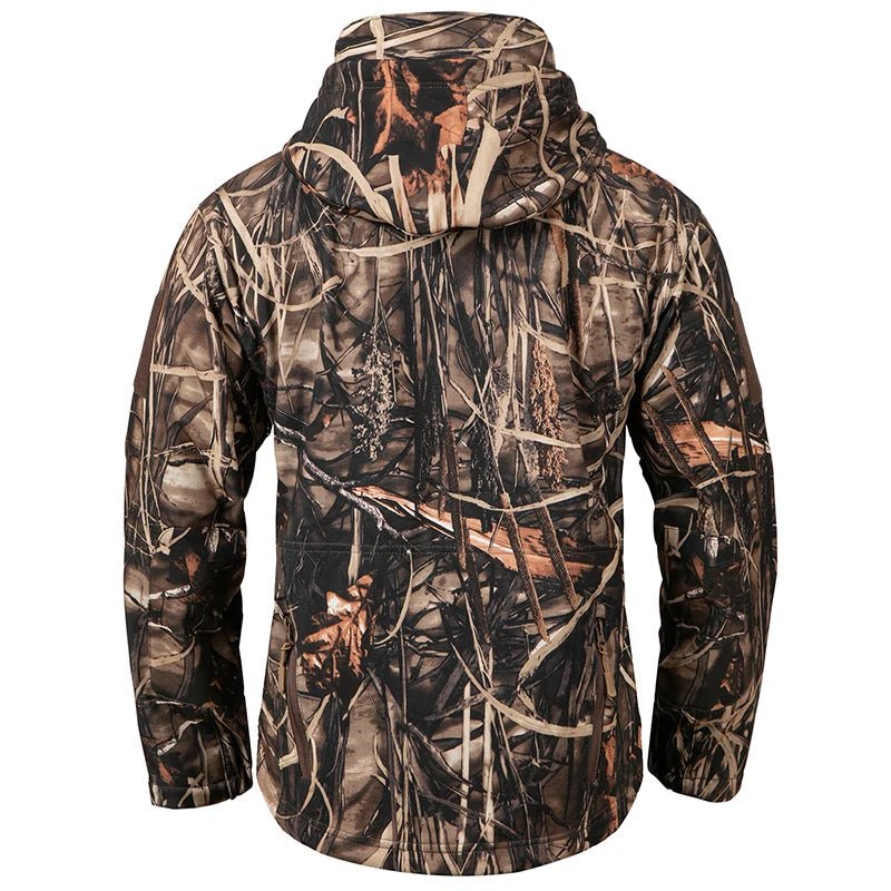 Men's Silent Soft Shell Camouflage Tactical Jacket Waterproof Warm Fleece Hunting Jackets Outdoor Hiking Fishing Hooded Coat - IronWear Co.