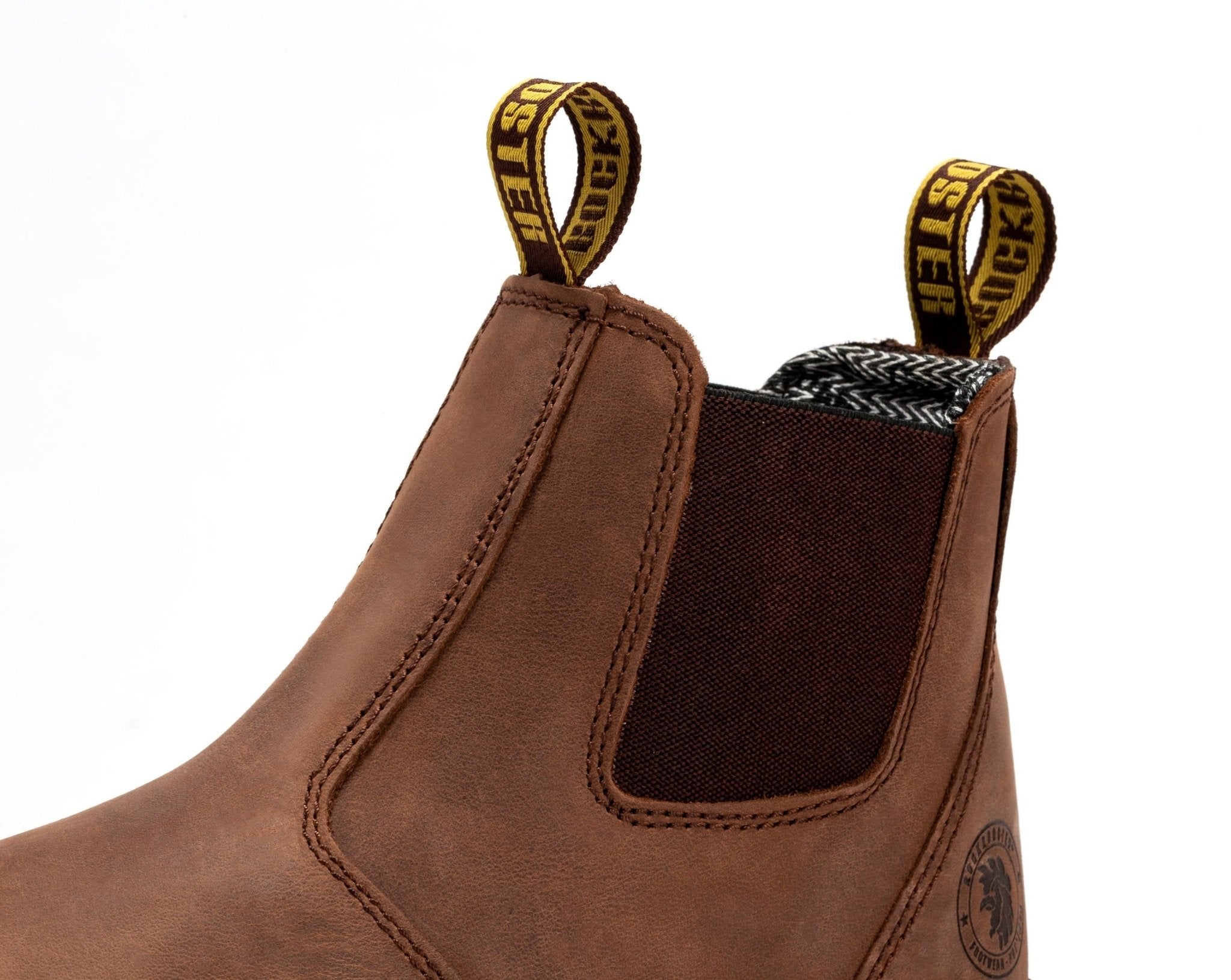 ROCKROOSTER Lumen Brown 6 inch Pull-on Leather Work Boots AK224 - IronWear Co.