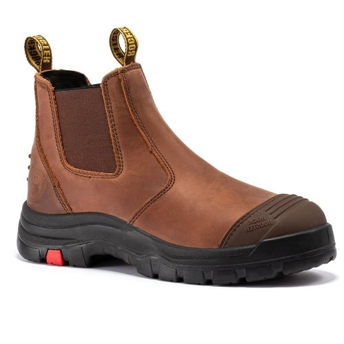 ROCKROOSTER Lumen Brown 6 inch Pull-on Leather Work Boots AK224 - IronWear Co.