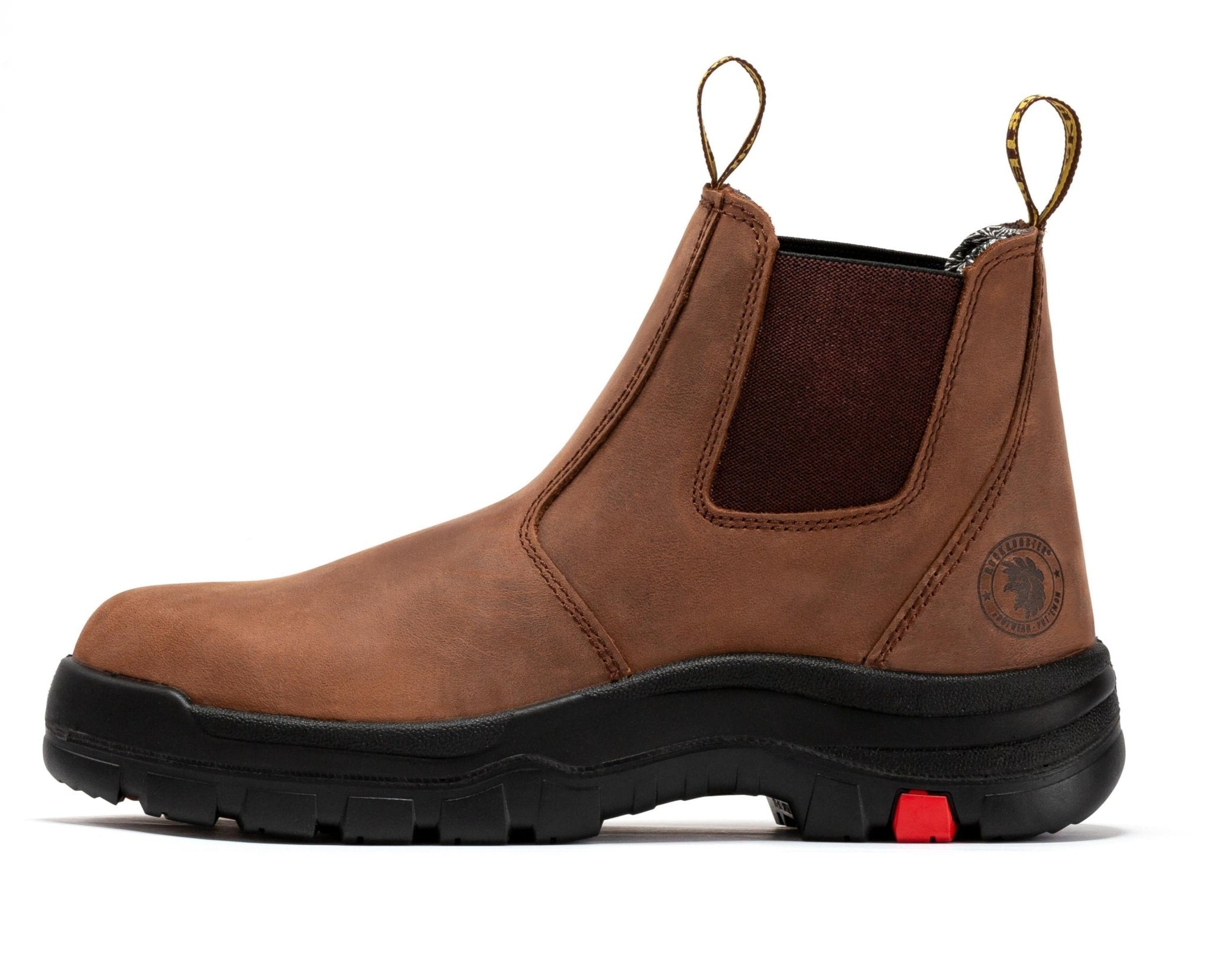 ROCKROOSTER Lumen Brown 6 inch Pull-on Leather Work Boots AK224 - IronWear Co.