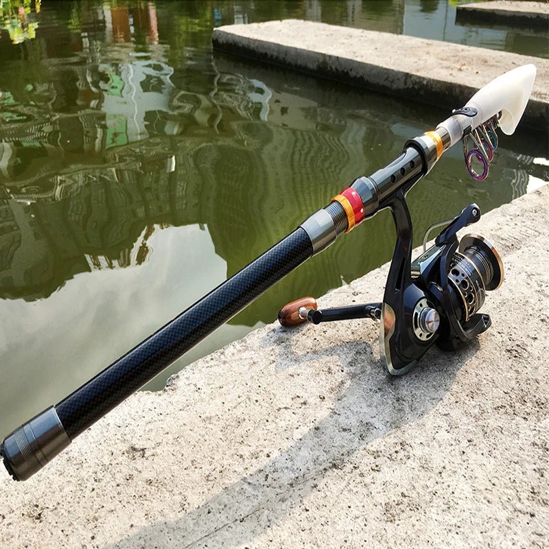 Spinning Fishing Rod and Reel Combo 1.8-3.6m Carbon Fiber Sea Pole and 5.2:1 Gear Ratio Metal Spool with Line Kits for Bass Carp - IronWear Co.