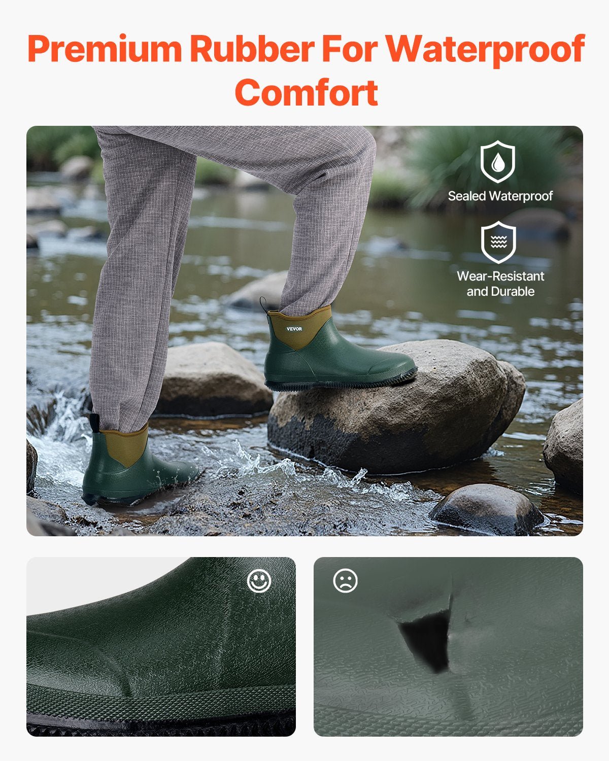Women's Deck Boots, Waterproof Fishing Rain Boots, Anti-Slip Ankle - IronWear Co.